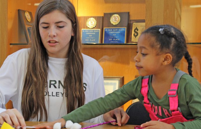 This is an image of two students working together