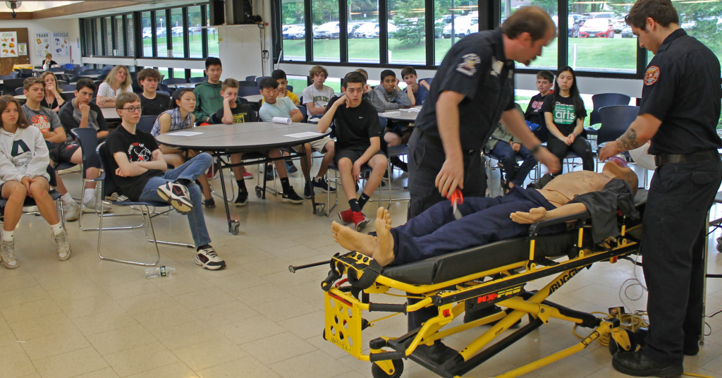 This is an image of first responders performing a simulated scene