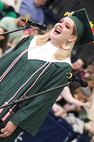 This is an image of a student singing