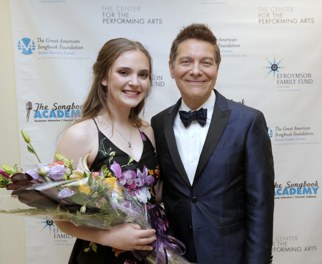 This is an image of Sadie Fridley posing with Michael Feinstein