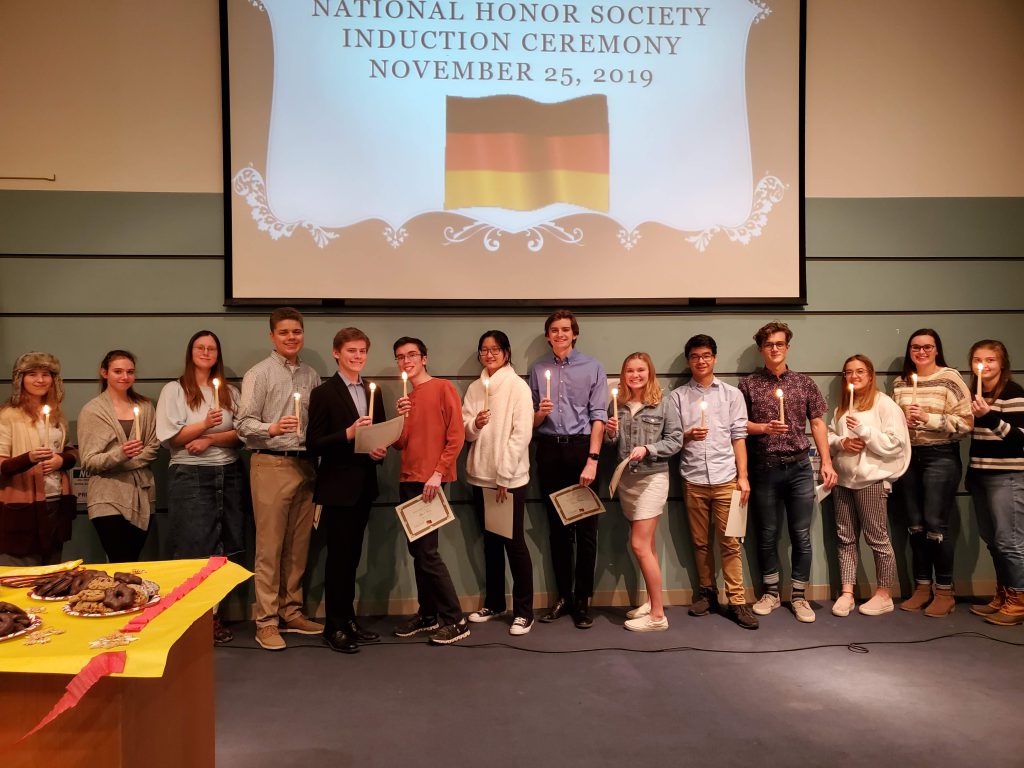 This is an image of students in German Honor Society