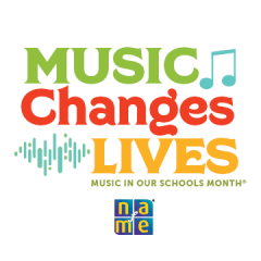 Music In Our Schools MOnth logo: Music Changes Lives.