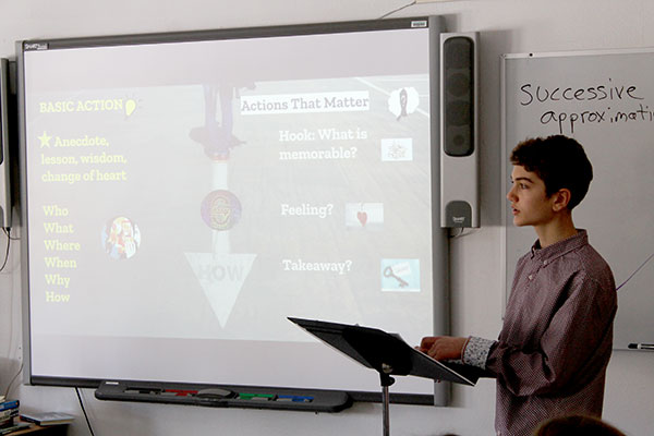 This is an image of Eisen presenting to peers