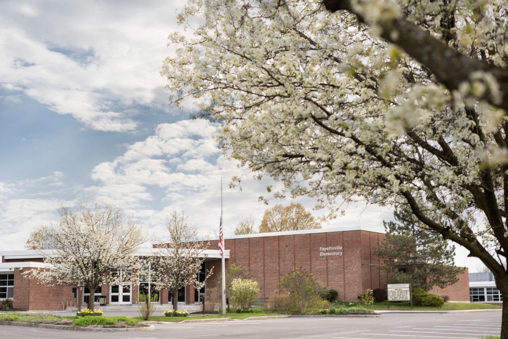 This is an image of Fayetteville Elementary School in the spring.