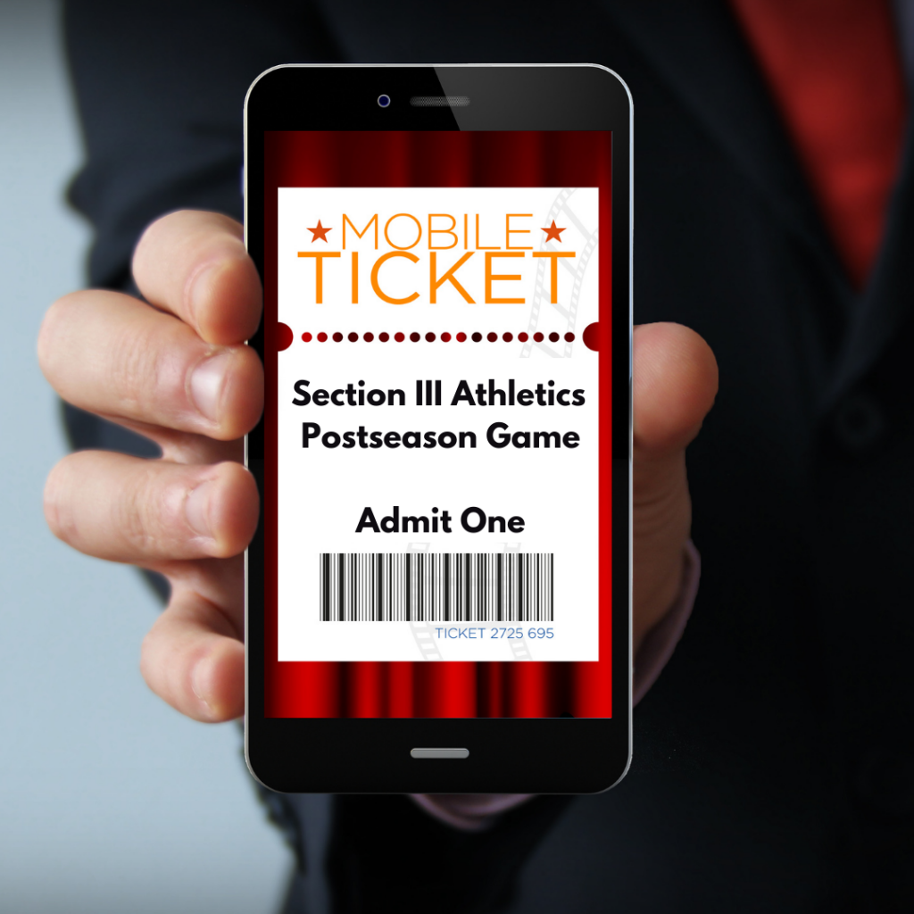 This is an image of a hand holding a mobile device and text