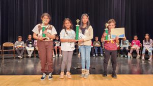 The 4 winning contestants of the F-M Spelling Bee