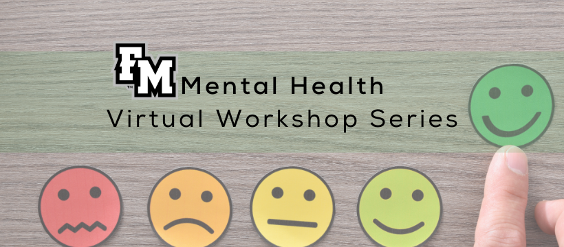 A banner that includes smiley faces with varying emotions, and text