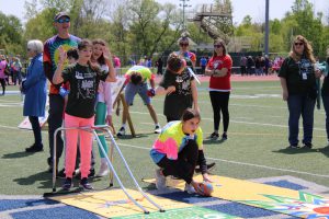 Two F-M Special Olympians are pictured during a competition