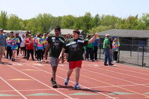 Two F-M Special Olympians are pictured during a competition