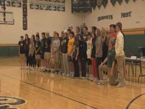 Twenty-seven F-M HS students pose for a picture at the National Letter of Intent ceremony.