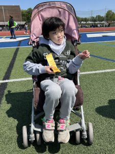 A Special Olympian poses for a photo