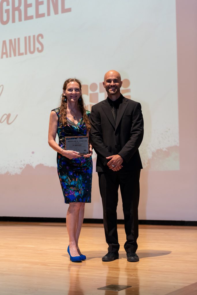 Dr. Jennifer Greene is receives a Music Educator Recognition Award at the Gala for the Arts.