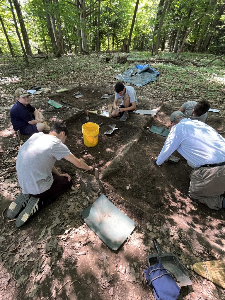 Middle school students participate in Archaeology Camp during July of 2023.
