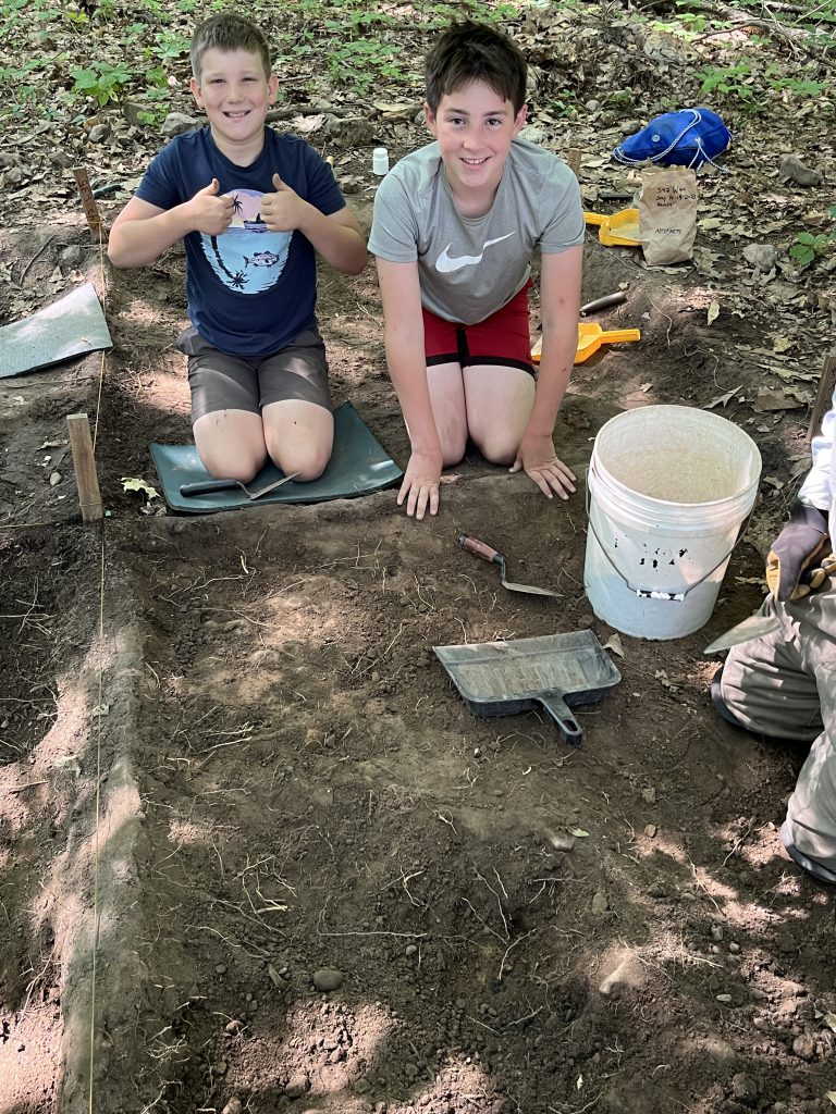 Middle school students participate in Archaeology Camp during July of 2023.