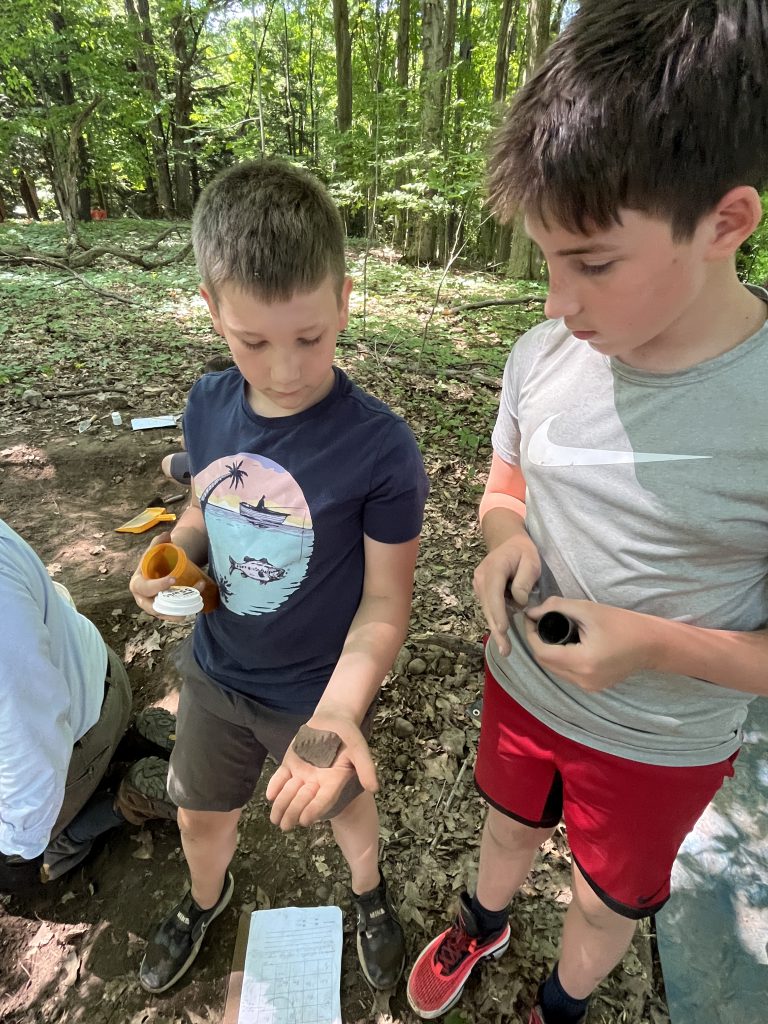 Middle school students participate in Archaeology Camp during July of 2023.