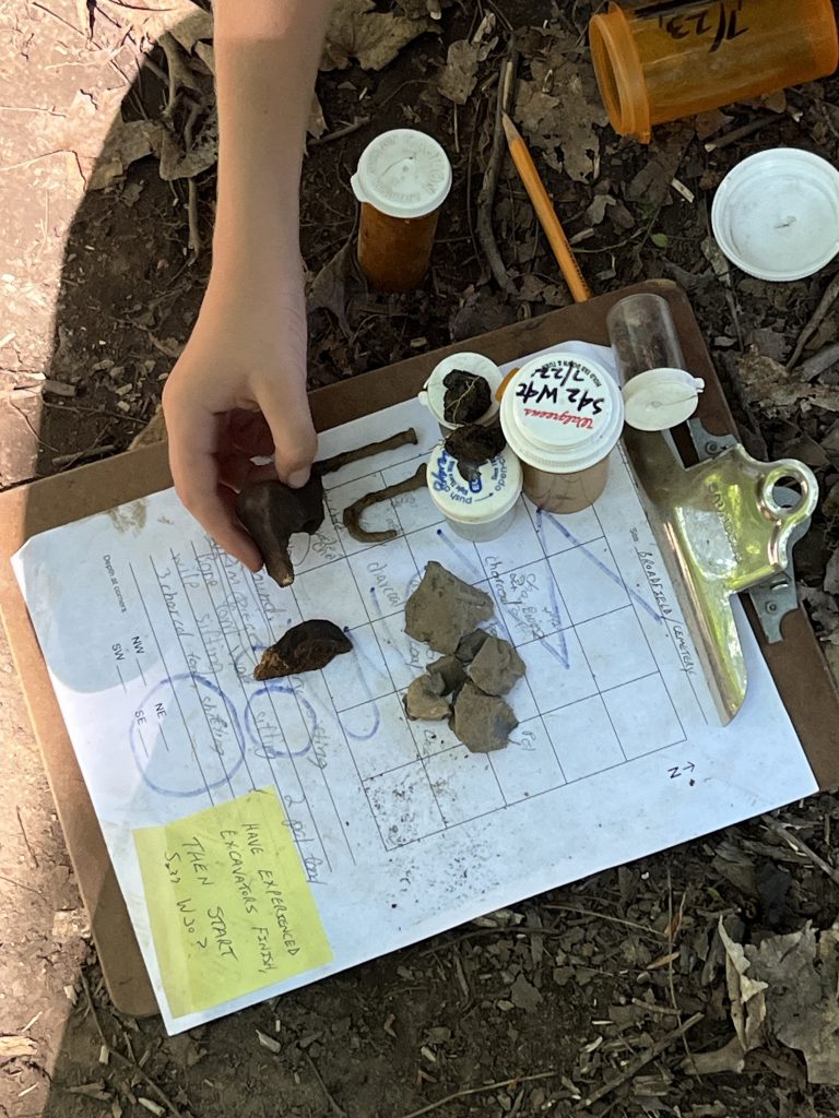 Middle school students participate in Archaeology Camp during July of 2023.