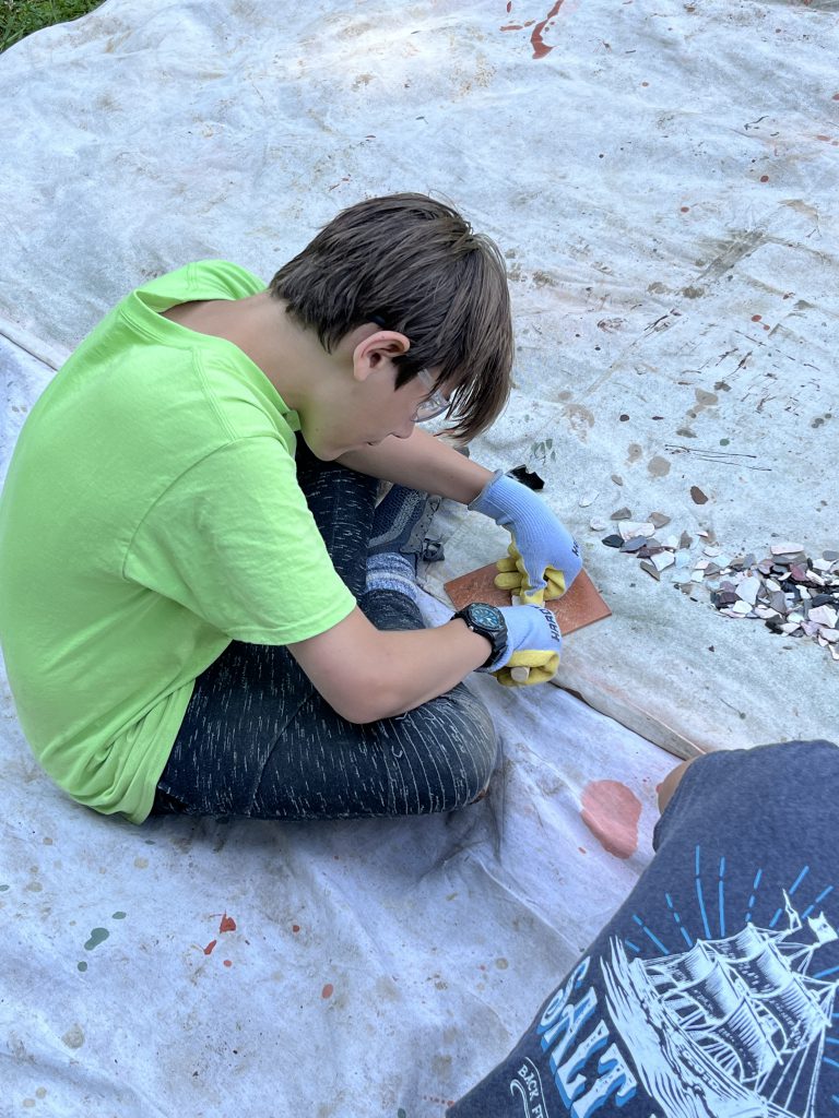 Middle school students participate in Archaeology Camp during July of 2023.