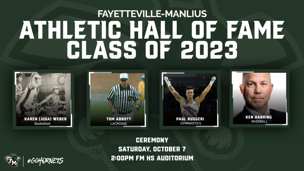 Karen (Juda) Weber, Ken Harring, Tom Abbott, and Paul Ruggeri will be inducted into the F-M Athletic Hall of Fame for 2023.