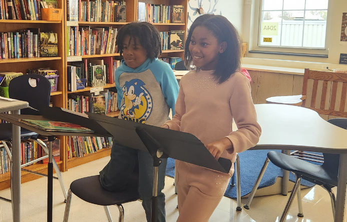 Two students reading