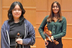 Mia Sakonju and Shreya Bhattacharya are members of the 2023-24 Hochstein Youth Symphony Orchestra, the highest-level youth orchestra in The Hochstein School’s four-tier youth orchestra program.