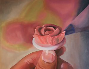 Sophomore Madison Daly won several awards, including one for this painting, "Icing."