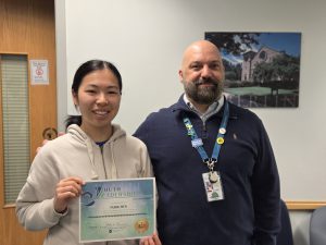 F-M junior Yashu Ren received a NYS Senate Leadership Award for her work in spreading mental health awareness.