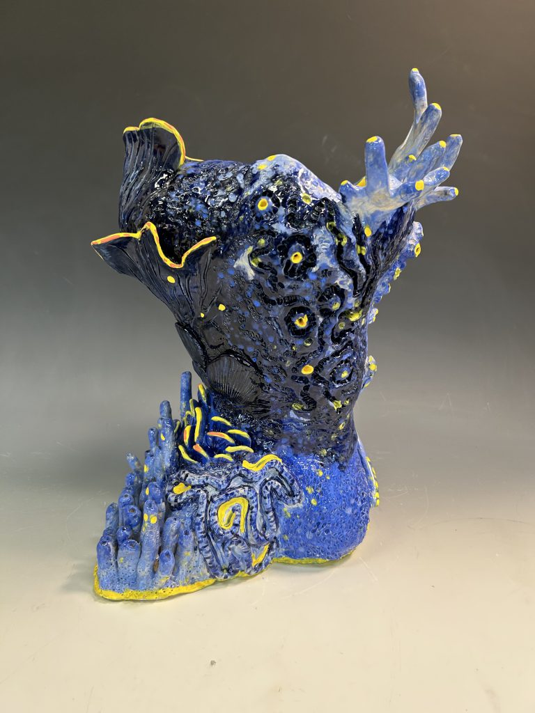 Annie Dotger won Best Ceramics at the CNY Art Guilds Senior Art Show & Competition for her piece, "Mokosh."