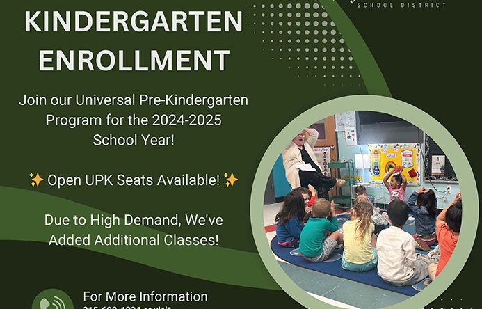 Universal Pre-kindergarten enrollment opens up again.