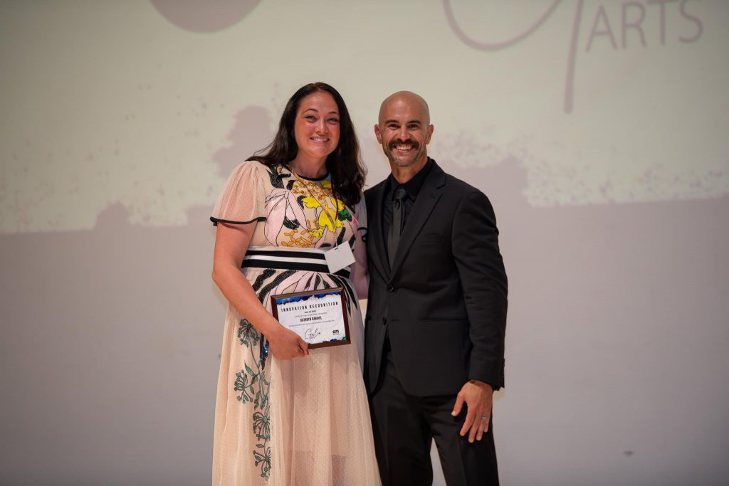 F-M Art Coordinator and Art Department Instructional Specialist Kathryn Gabriel, and newly graduated FMHS student Anna Bertrand were recognized in June during the second annual Gala for the Arts.