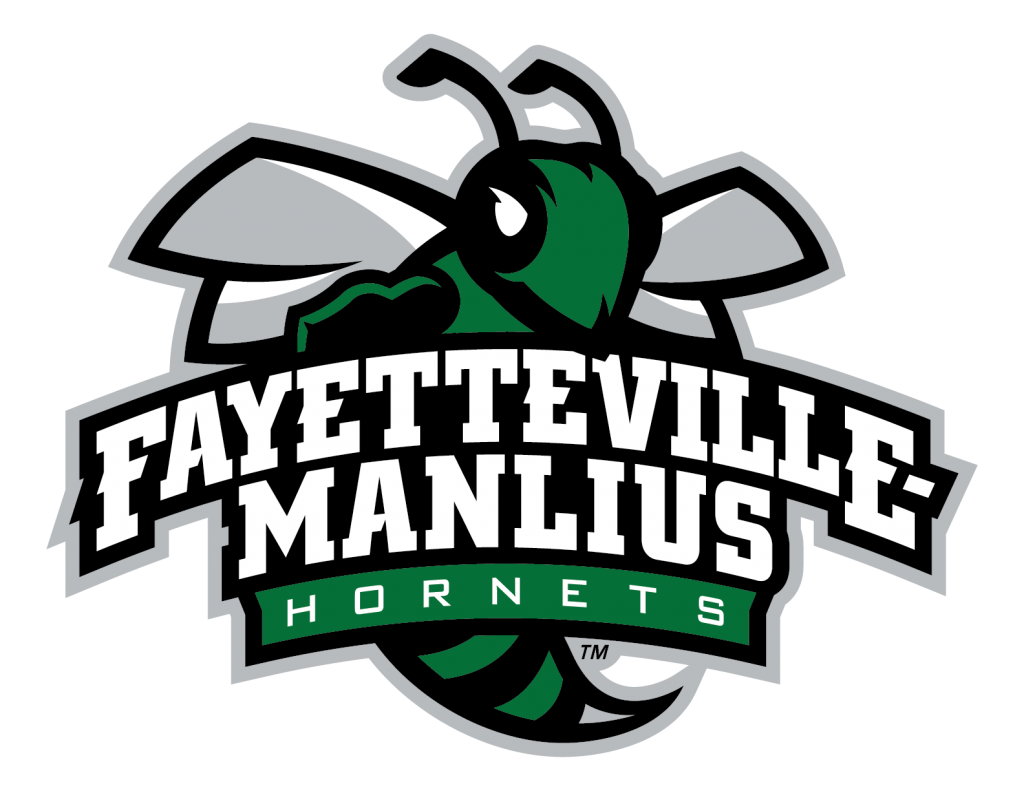 Logo of a green bee with text overlay that says Fayetteville-Manlius Hornets.