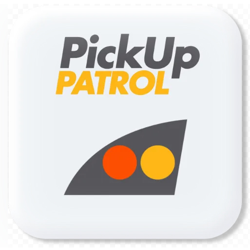 App for Pickup Patrol, two dots inside a car window.