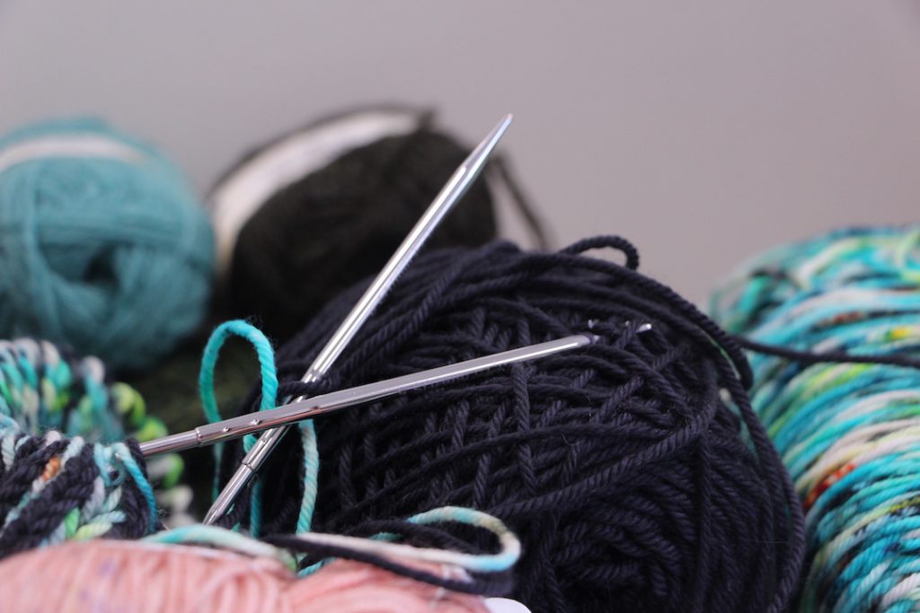 yarn and knitting needles
