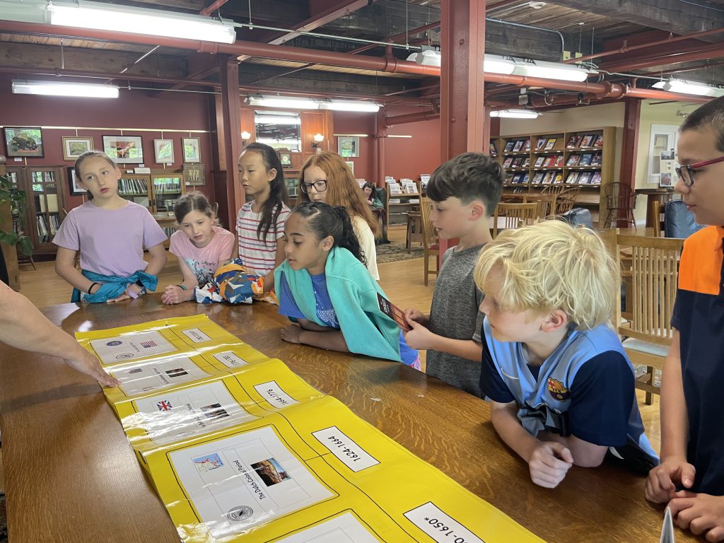 Students inside Fayetteville Library.