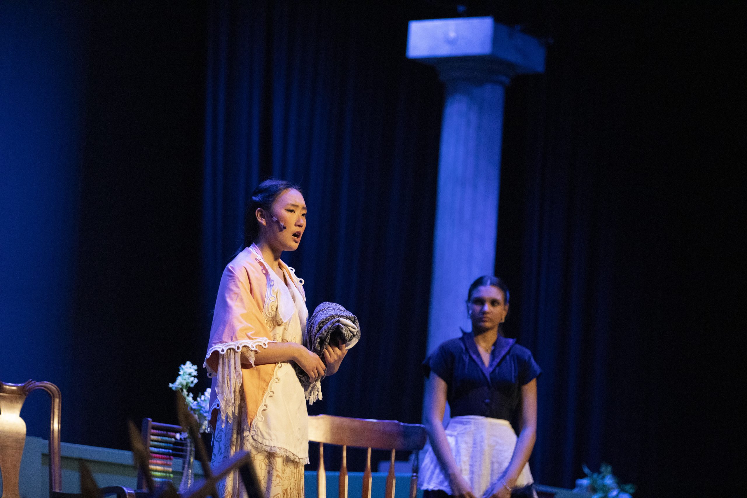 Theatre students perform in fall play.