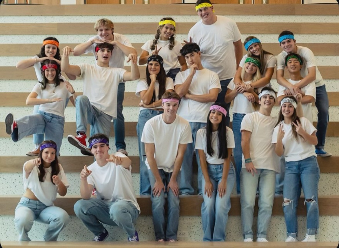 F-M High School Dance Marathon Masters of Ceremonies pose for group photo.